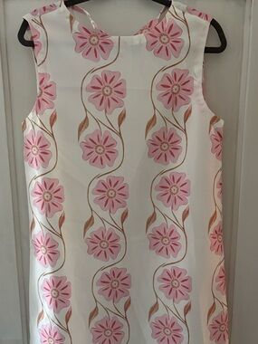 Commense Cream Dress with Pink Floral Pattern